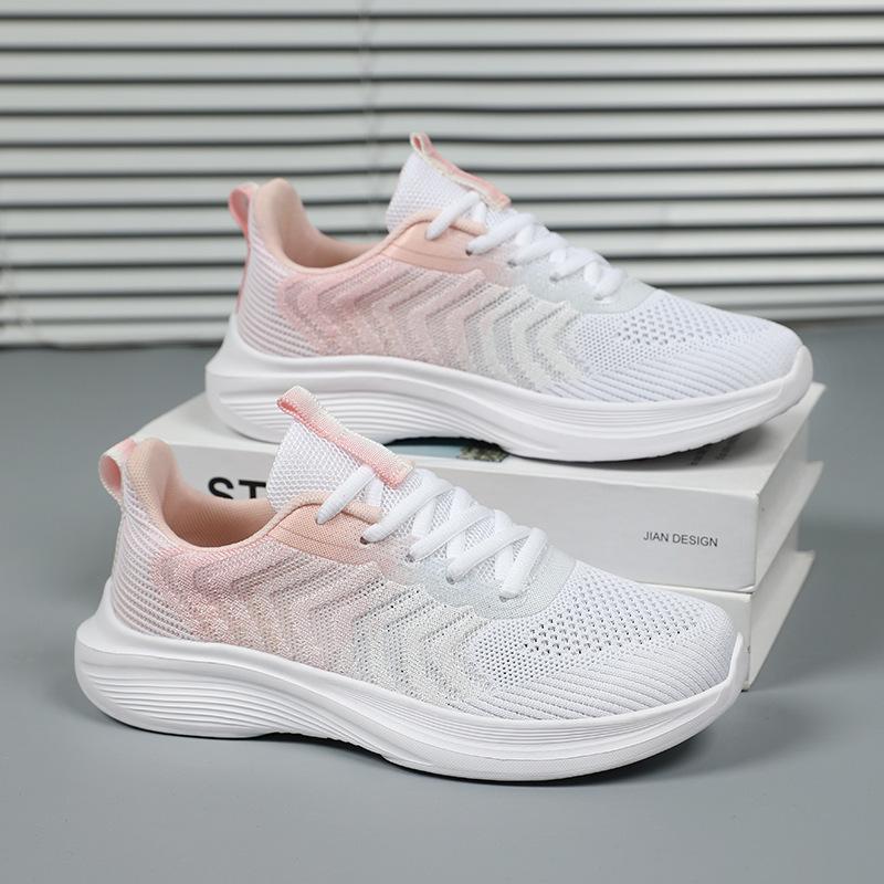 New shoes breathable sneakers fly-woven soft-soled casual shoes lightweight mesh running shoes