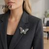 Durable Brooch Faux Pearl Rhinestone Butterfly Brooch, Women Girls Alloy Lapel Jewelry Pin, Sweater Cardigan Coat Clothing Accessories, Gift Metal