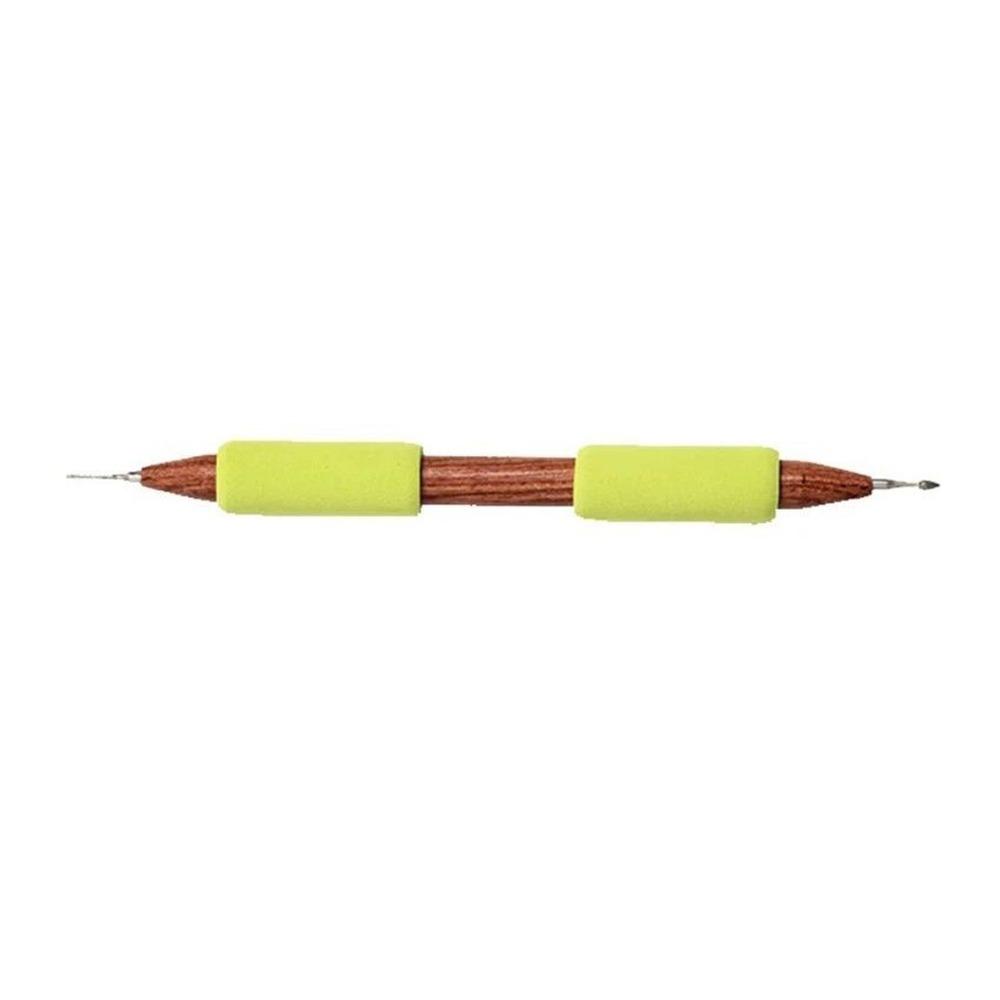 Wooden Handle Pottery Texture Carving Tools Stainless Steel Needle Double-ended Ceramic Texture Scraper Comfortable Grip