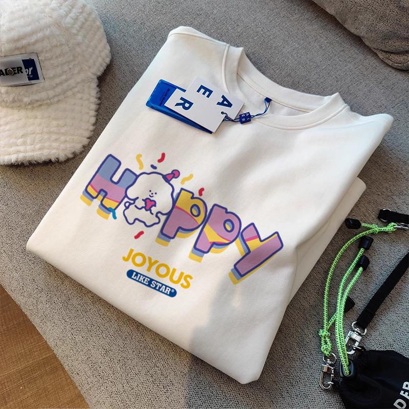 

Женская хлопковая футболка с короткими рукавами и круглым вырезом, новая летняя повседневная универсальная свободная футболка с половиной рукавов, майка XXXL