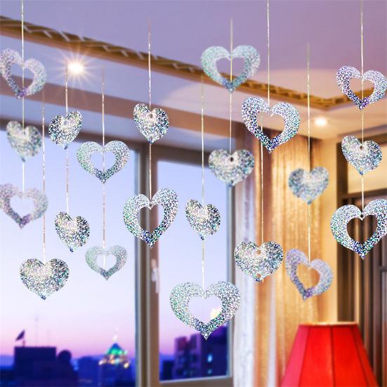 1 Set Nice-looking Balloon Glitter Pendant Easy Use Plastic Heart Shape DIY Balloon Sequin Ornament for Wedding