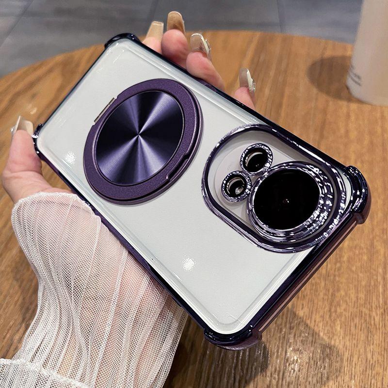 

Для HUAWEI Nova 13 Pro Nova 13i Чехол Прозрачный Гальванический 360° Вращающийся Кронштейн ТПУ Противоударный Чехол Для Nova13 13I Pro For Nova 13