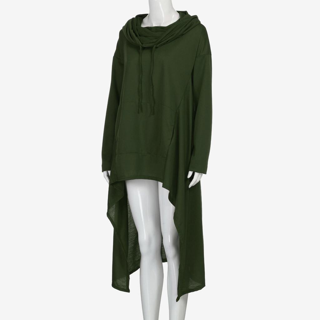 Women Plus Size Long Sleeve Hood Tops Sweatshirt Sweater Irregular Blouse