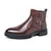 British Style Men Leather Boot 2025 Green Pointed-toe Ankle Boots Man Zip High Top Dress Boots for Man botas para hombre cuero