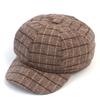 Universal Chemistry Wool Check Beige Newsboy Cap