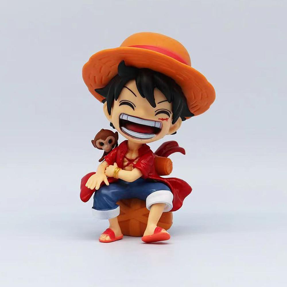 13cm Anime Figur One Monkey D Luffy Roronoa Zoro Sanji Ace Kawaii Spielzeug Q Version Figural Nendoroid Dekoration PVC Modell Geschenk
