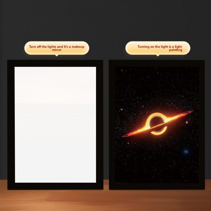 22cm/8.66in Universe 3D Light Painting Cartoon Night Creativity Collectible Mirror Table Lamp Bedroom Decoration Luminous Gifts