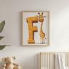Plakat Żyrafa I Litera F Plakat Żyrafa I Litera F, 30X40 Cm, Rama Drewniana Jasny Dąb, Papier Matowy 230 Gsm