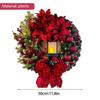 Weihnachtskranz mit Lampe Schleife Kugel Große Blume Haustür Wanddekorationen Weihnachts-Türkranz Weihnachtsdekorationen für Haustür