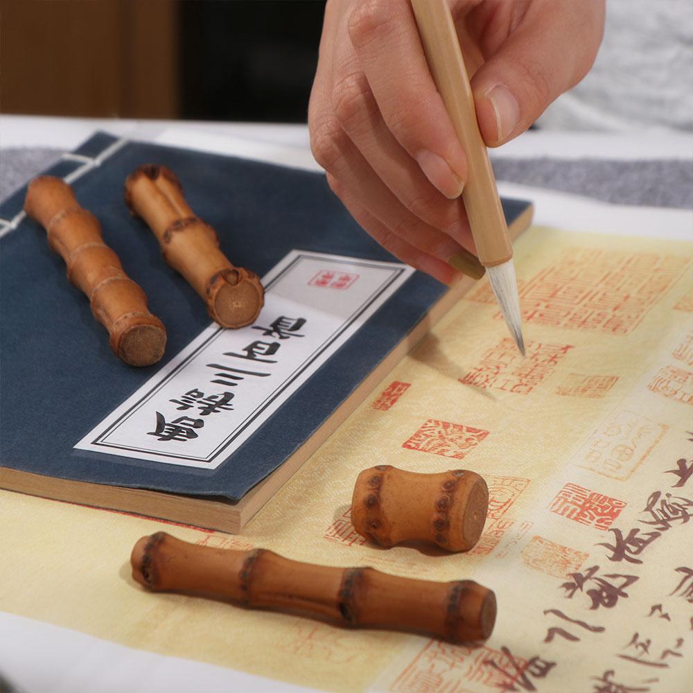 Painting Natural Bamboo Pen Rest Writing Penmanship Pen Stand Calligraphy Brush Holder  Ornaments