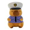 Police Capybara Cartoon Plush Toy Stuffed Animal Doll Decorations Kids Gift