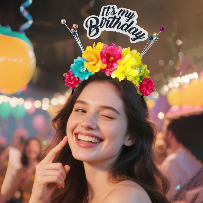 Fascia per Feste di Compleanno Scintillante Copricapo in Plastica per Ragazze Donne Accessori per Foto di Festival