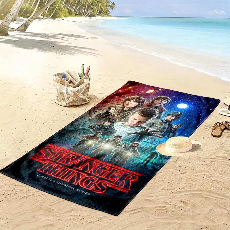 stranger things Print Beach Towel, Large Soft Quick Dry Towel for Beach Camping Swimming