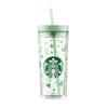Прозора склянка Starbucks Green Wilderness із соломинкою