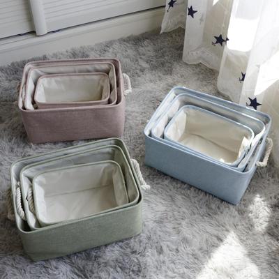 Foldable Storage Box Fabric Canvas Toys Cosmetic Holder Basket Desk Organiser