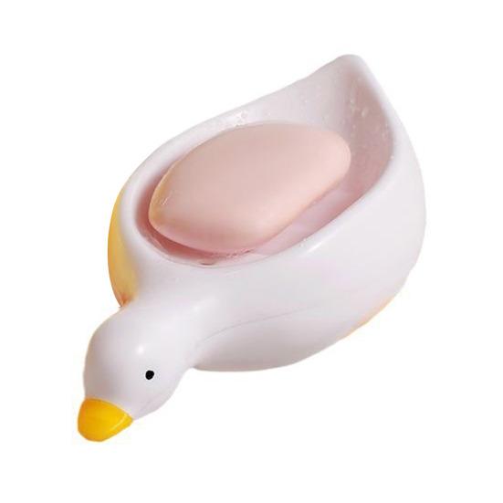 Duck-Shaped Soap Box Non-Slip Design Self-draining Easy to Clean Universal Soap Holder Bathroom Decoration