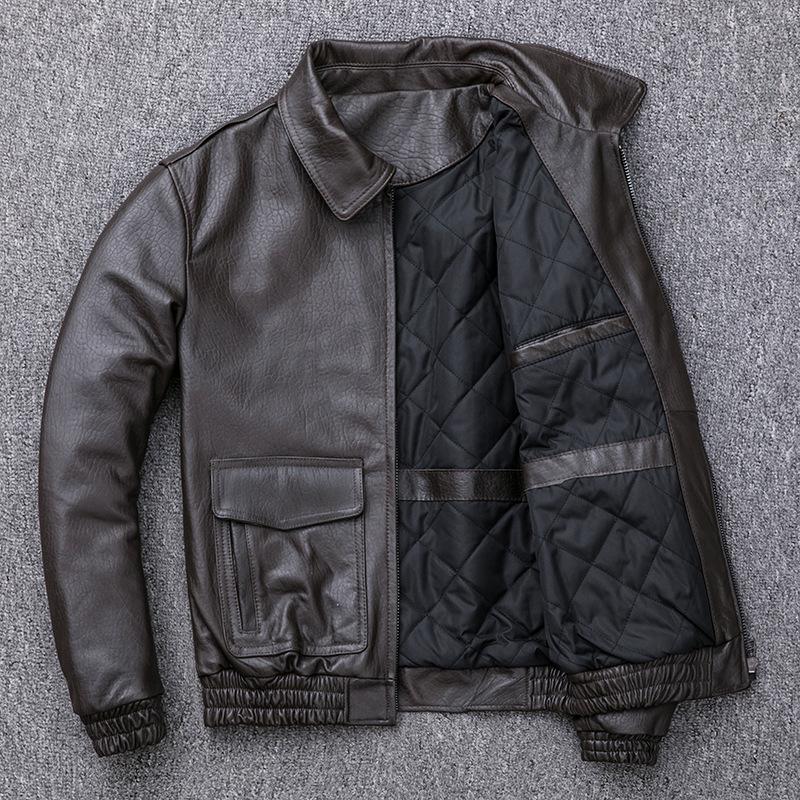 New Sheepskin Genuine Leather Leather Jacket Men's Flight Suit Leather Jacket with Cotton Leather Jacket