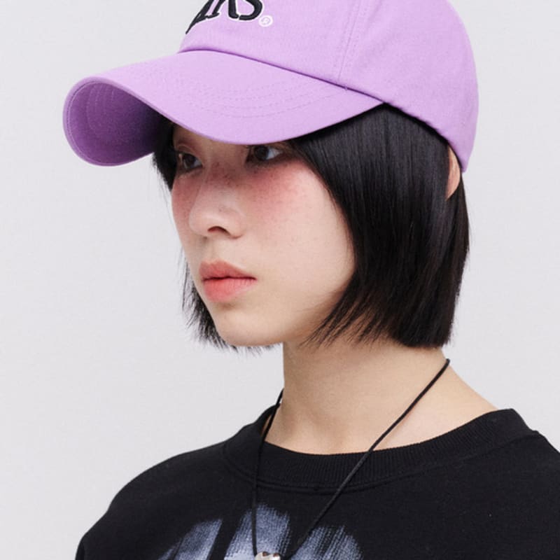 BLACK SANDS symbol line embroidery ball cap_light purple