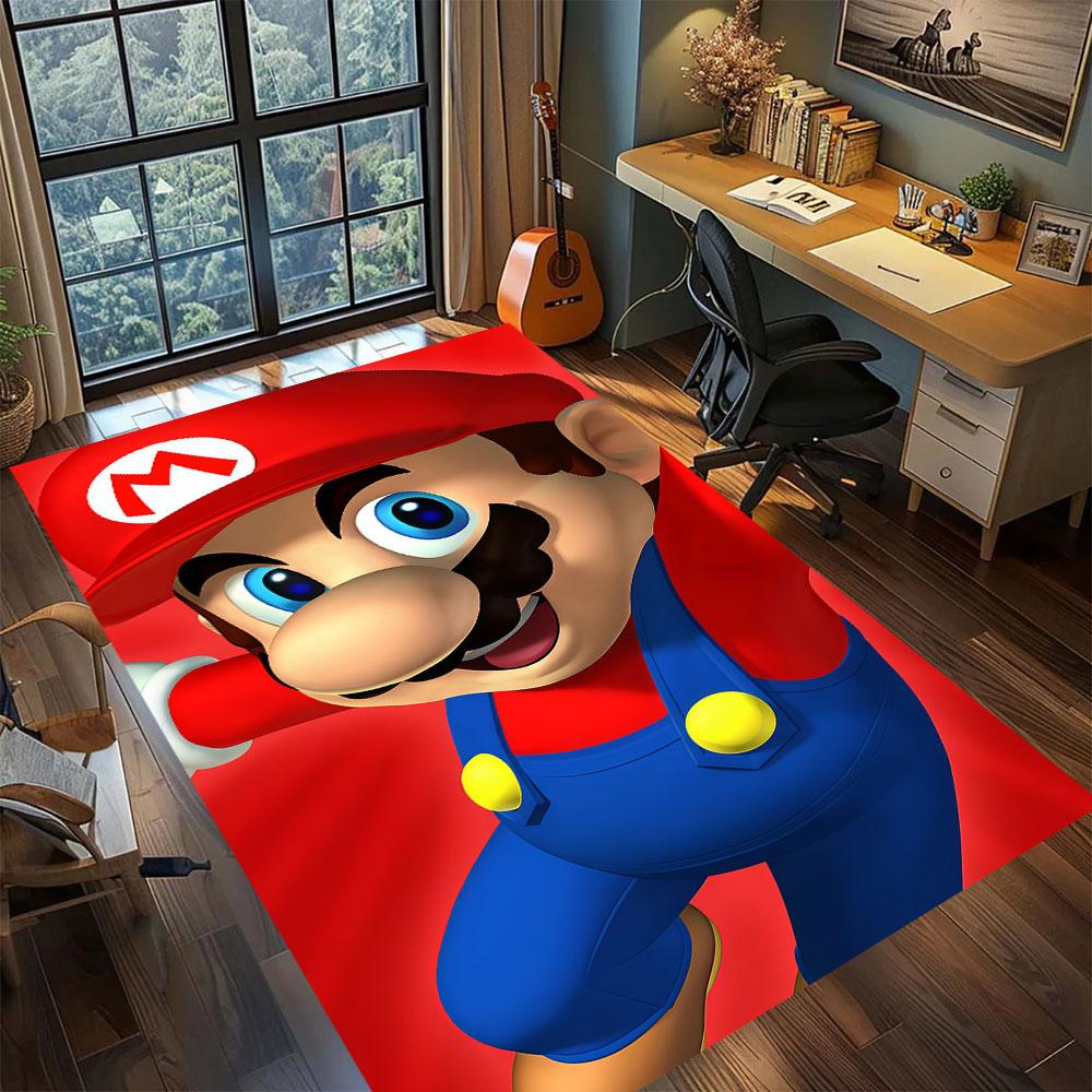 Mario Anime Character Carpet for Living Room Bedroom Home Decor Cool Movie Mat Play Floor Mat