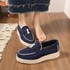 Mocassini da Donna in Pelle Scamosciata Nuova Tendenza Primavera Autunno Scarpe Piattaforma Casual Antiscivolo Camminata Mocassino Donna Scarpe Basse
