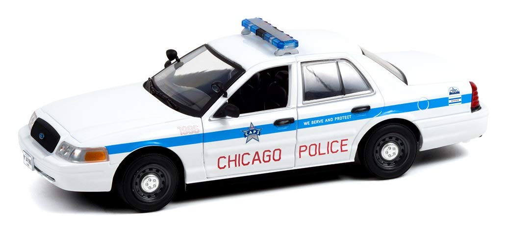Pre-order 2008 Ford Crown Victoria Police Interceptor - Chicago Police Department (Hot Pursuit) Series 3 Diecast 1:24 Scale Model - Greenlight