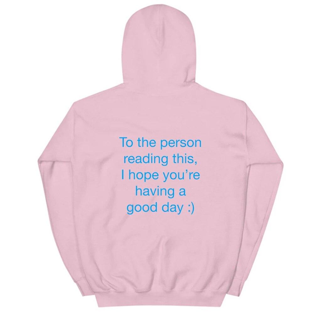 À la personne qui lit ceci Sweat-shirts à capuche Décontractés Unisexe Manches Longues Slogan Sweat-shirts à capuche Harajuku Femmes Tumblr Pulls Molletonnés Unisexe