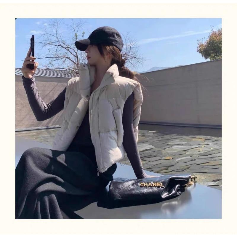 Bavlněná vesta dámská stojáček zahuštěná volná krátká malý voňavý vítr bez rukávů bavlněná vesta kabát vlna