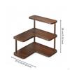 Compact Bamboo Corner Shelf Organizer Tiered 3-Tier