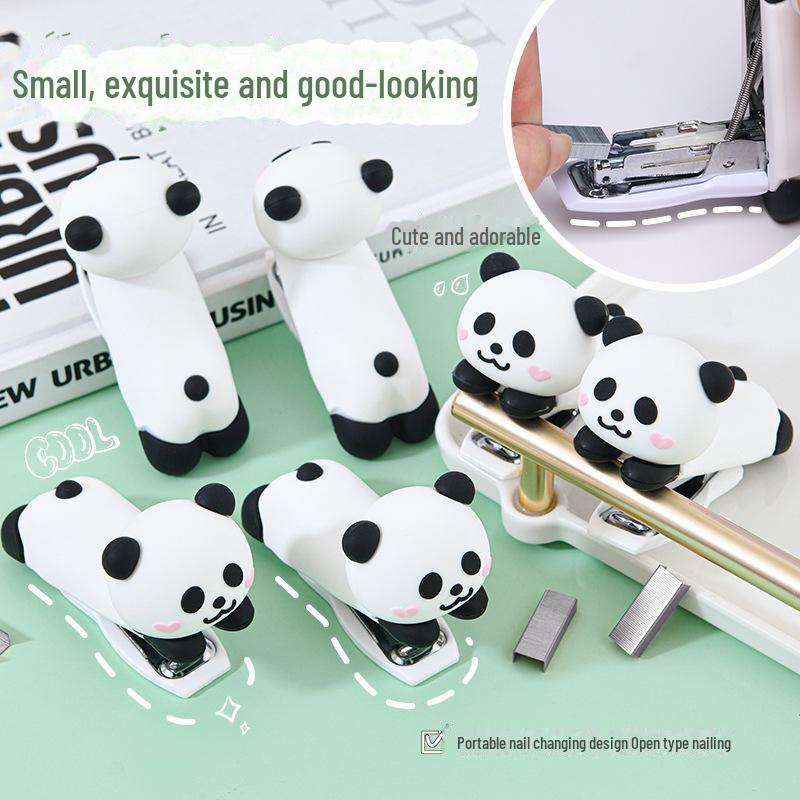 Panda Baby Stapler - Cute Cartoon Design, Portable & Easy-to-Use for Students