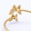 Hot Sale European American New Exaggerated Fashion Butterfly Copper Cubic Zirconia Gold Plated Adjustable Open Bangles Gift