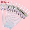 Teddy Bear Party Paper Straws For Cake Decor And Drink Presentation