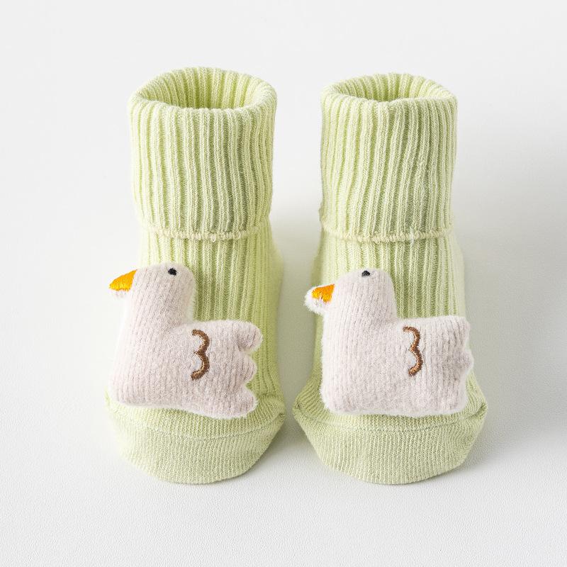 

Kids Fashion Cartoon Long Socks Baby Middle Tube Non-slip Floor Socks for Infant Toddler Boys Girls Casual Home Socks S зелёный