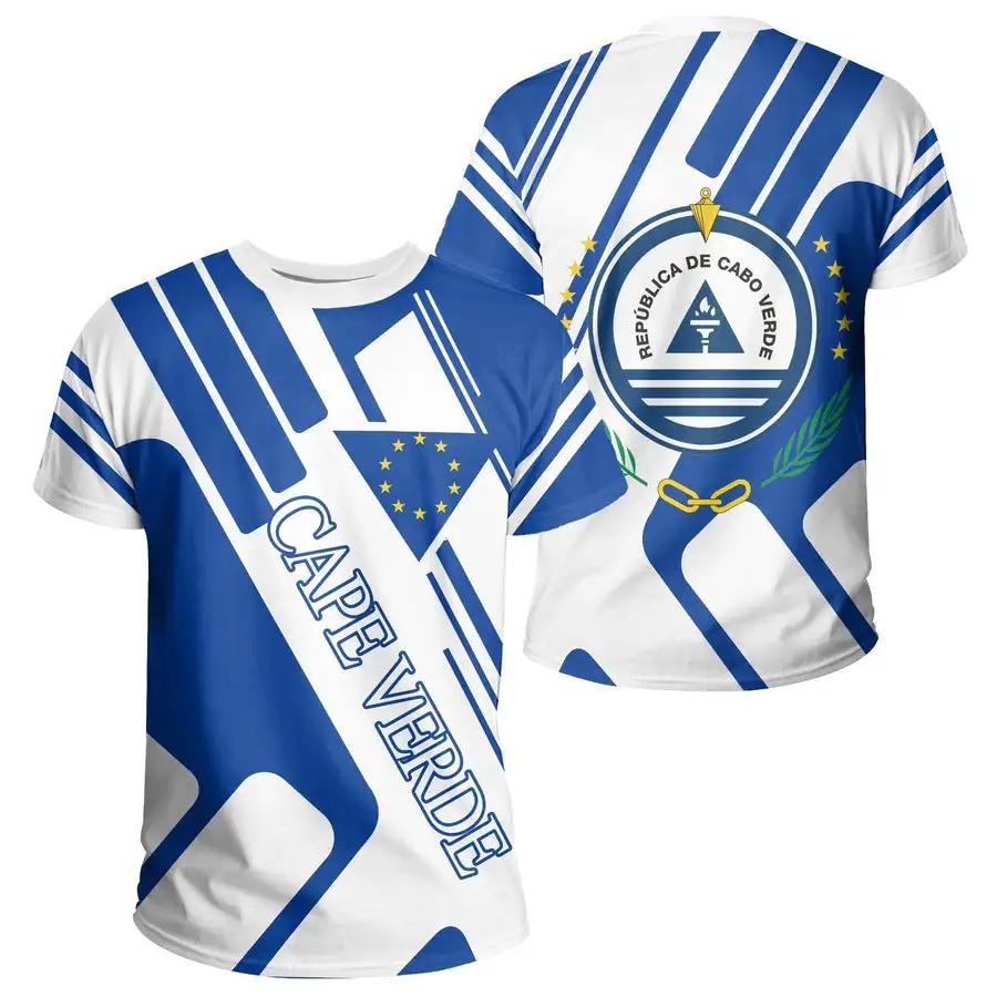 Fashion New Cape Verde Flag Graphic 3D Print T-shirt Cape Verde Emblem Men’s Sports Tops  National Day Gifts Personalized Tee