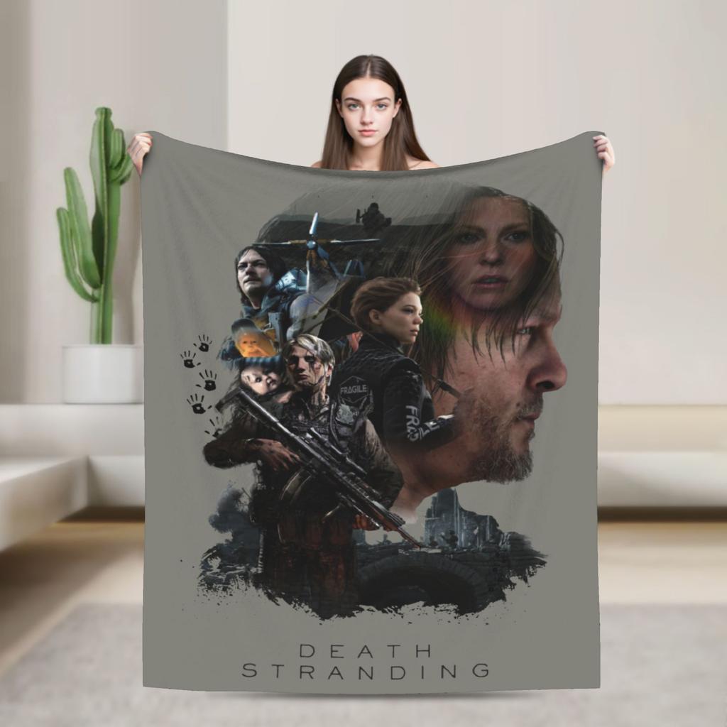 Death Stranding Czyste Kocyki do Przewożenia Polarowe Śmieszne Ciepłe Kocyki Rzutowe na Łóżko Sofę Dekoracja