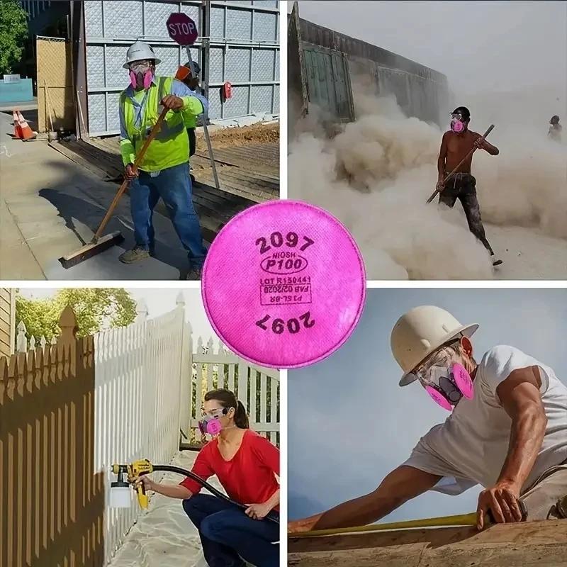 6200 Dust Gas Respirator Half Face Dust Mask With 2097 Filter For Painting Spraying Organic Vapor Welding Grinding Work Safety
