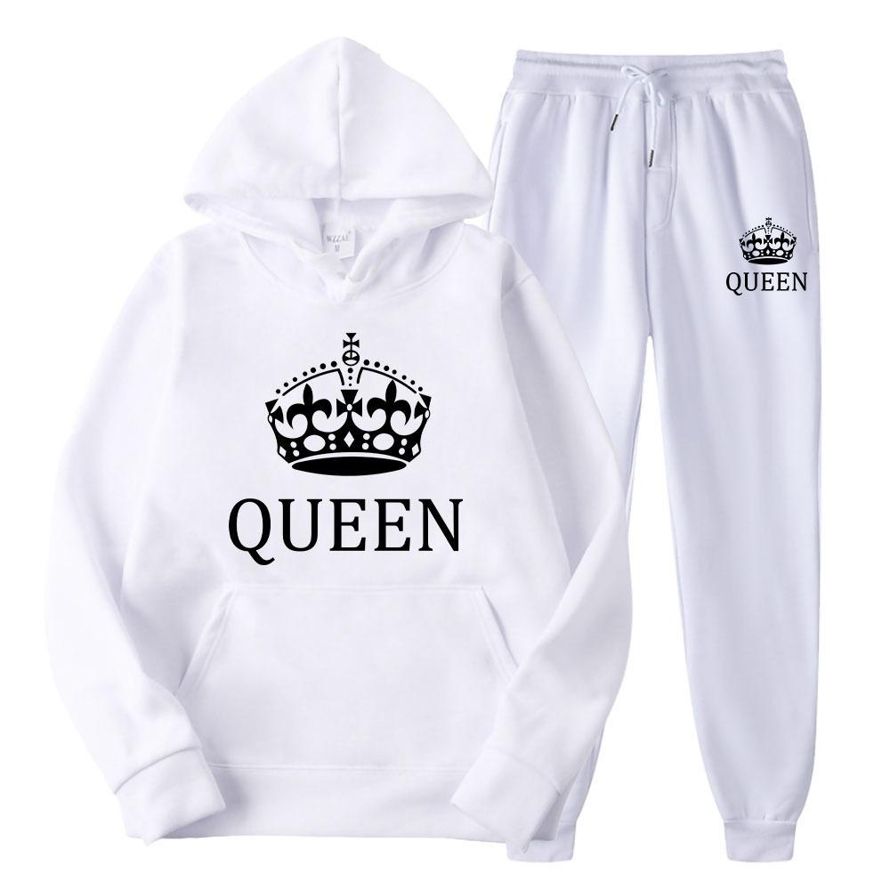 Hot Selling Couple Hoodie Sweatshirt Set for Men and Women's Casual Loose Long Sleeved Fleece Hooded Set