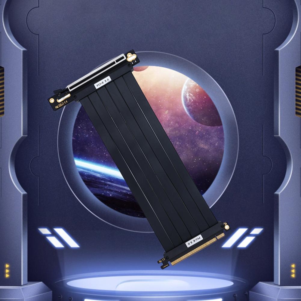 PCIe 3.0 X16 High Speed Flexible Extender Card PCI Express Gen 3 GPU Extension Cord Extension Port 90 Degree Adapter