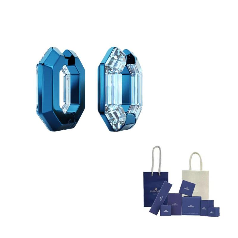 Swarovski Lucent Hoop Earrings F-Original Brand Box And Bag