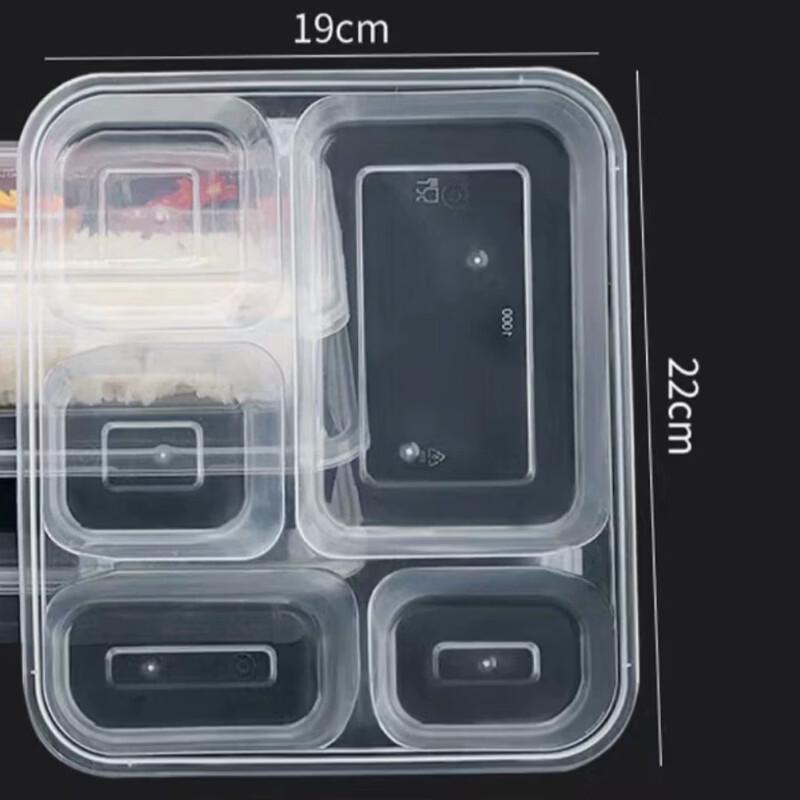 Disposable 5-Compartment Meal Box