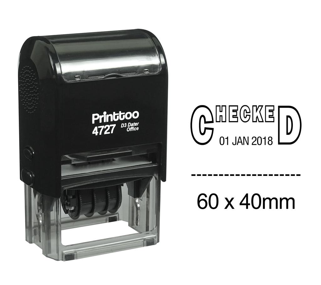 Printtoo Dater Stamp Self Inking With Checked Text Date Rubber Stamp Office