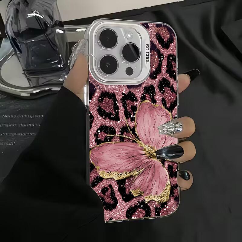Case for Xiaomi Redmi Note 14 13 12 Pro Plus 5G 12S 11S 11 10S Butterfly Leopard Print Phone Cases for Redmi 14C 13C 12C4G Cover