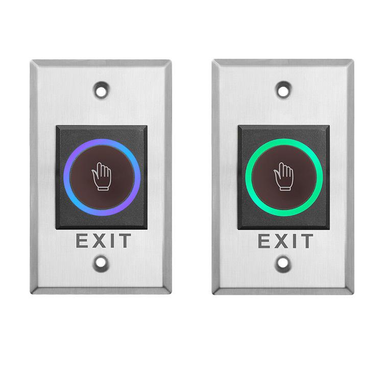 Brushed Stainless Steel Infrared Sensor Exit Switch - Concealed Mount, Contactless Button