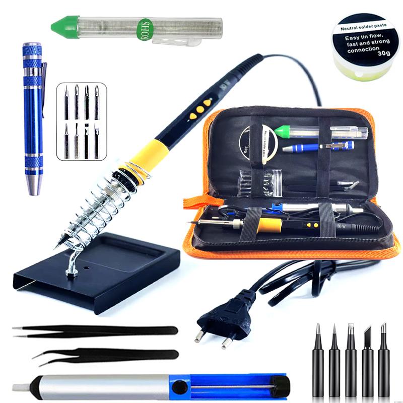908D Digital Temperature Adjustable Soldering Iron Set Multifunctional Electronic Repair Welding Tool