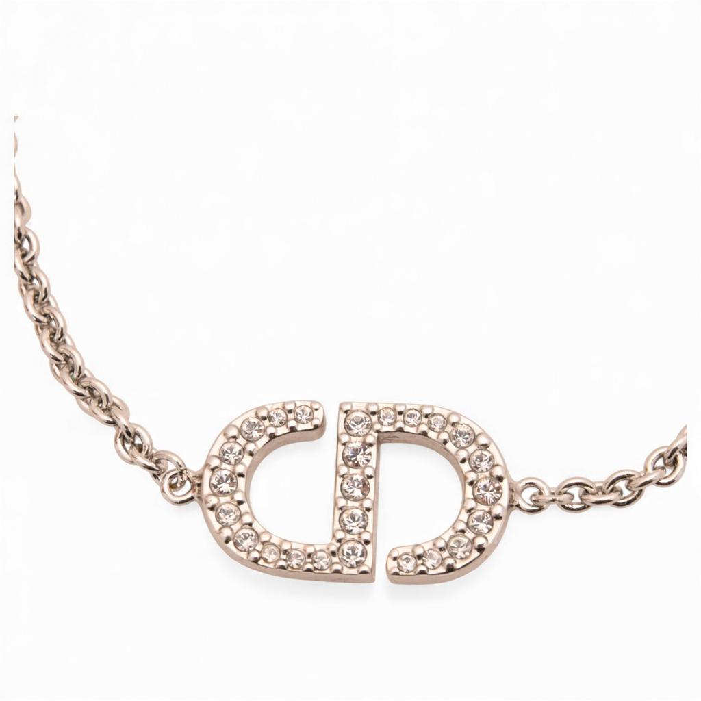 Auth DIOR Petit CD Rhinestone Bracelet Women's Jewelry Di6516bf Used