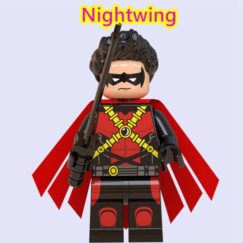 Teen Titans Nightwing Robin Arkham Knight Compatible with Marvel Minifigures Toy DC Movie Riddler Black Flash Building Blocks Educational Toys