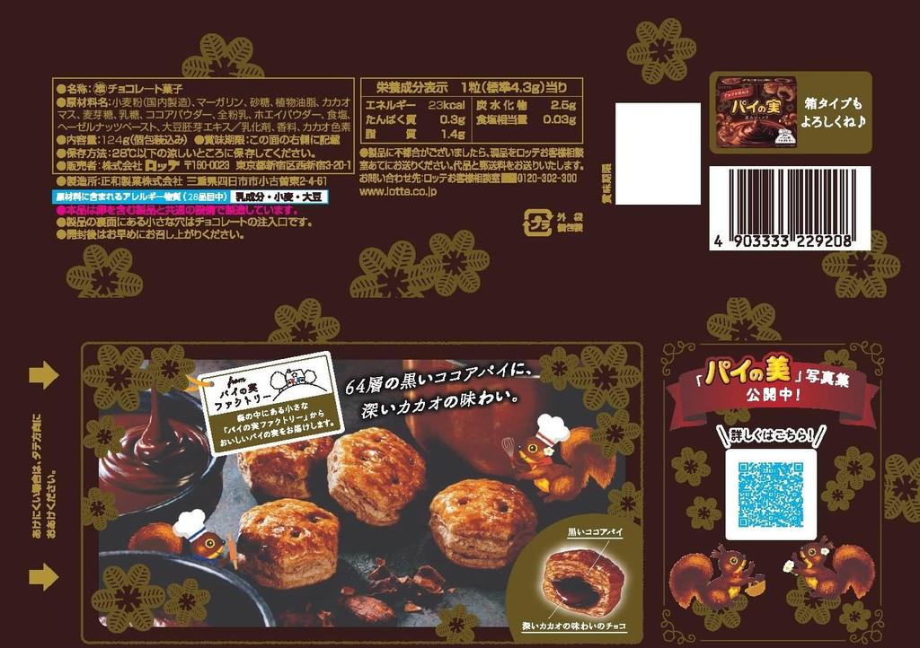 Lotte Chocolate Tasting Pai No Mi Share Pack 124g <Deep Chocolate> (individually Wrapped)