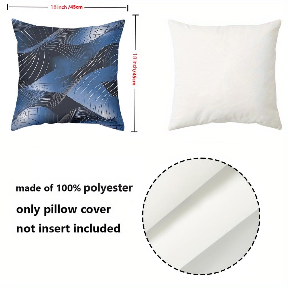 1 pieces -2D flat printing Blue Wave Pattern Decorative Throw Pillow Cushions Polyester pillowcase, sofa decorative cushion cov