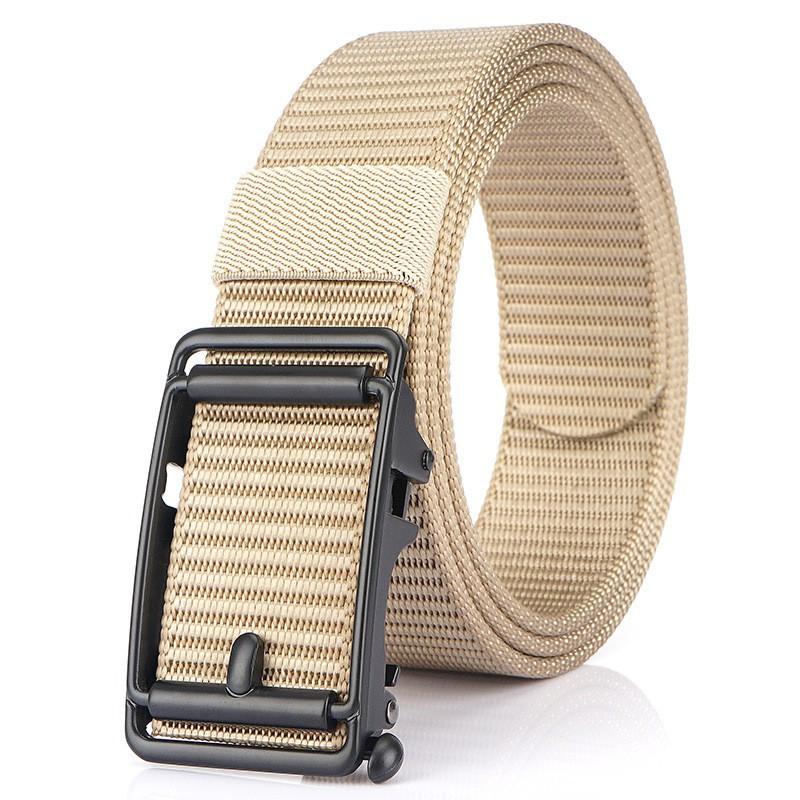 2020 3.5CM Automatic Buckle Nylon Belt Casual Business Canvas Men's Pants