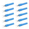 ZK30 10pcs 4mm Fork Spade Wire Connectors U Type Electrical Crimp Terminal for Testing MultimeterBlue