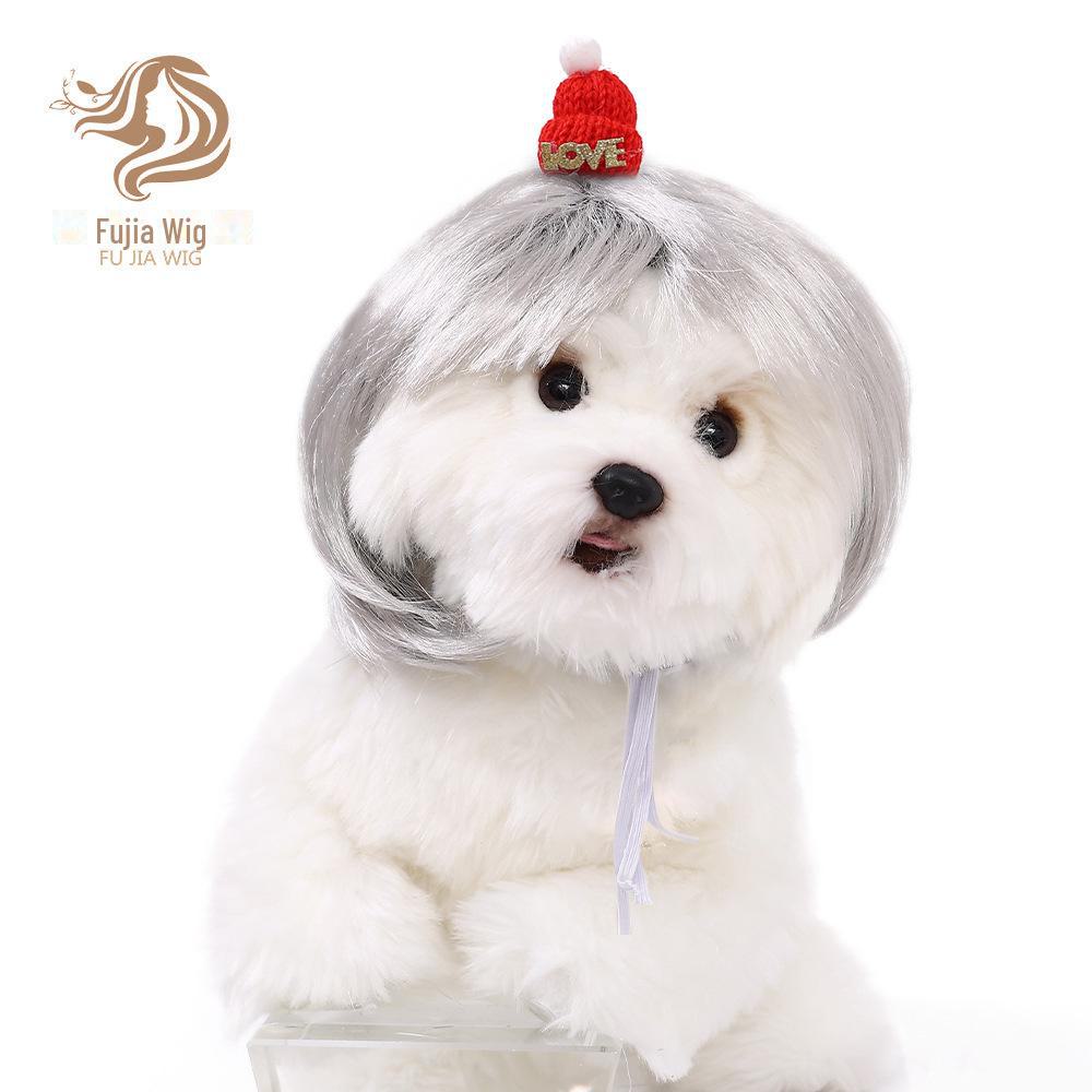 Verschiedene Auswahlmöglichkeiten von Haustierperücken Waren, die Sie suchen, sind alle hier mit 12 verschiedenen Warenkategorien .: Weihnachtszubehör für Katzen und Hunde mit Mini-Hut und Bob-Frisur